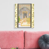 Dame zit in een paviljoen met verzorgers, van canvas afdruk (Insitu (Woonkamer))