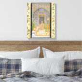 Dame zit in een paviljoen met verzorgers, van canvas afdruk (Insitu (Slaapkamer))