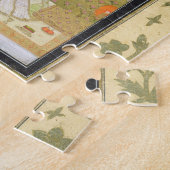 Dame zit in een paviljoen met verzorgers, van legpuzzel (Zijkant)