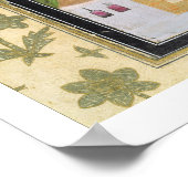 Dame zit in een paviljoen met verzorgers, van poster (Hoek)