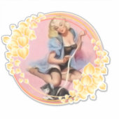 Dame-zoet met kat-Stickers en labels (Voorkant)