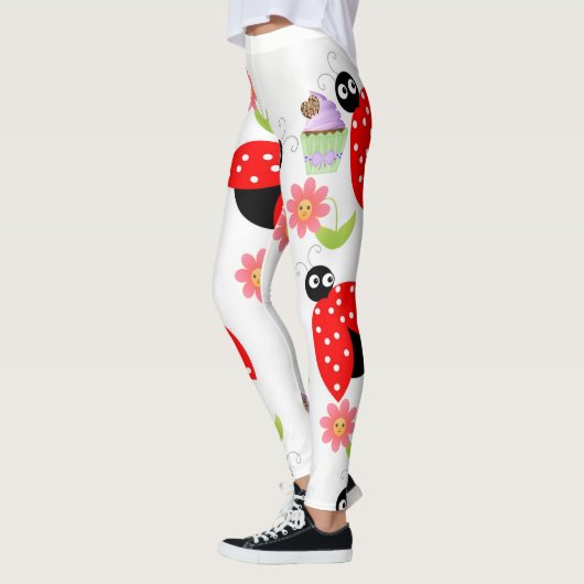 Damebug Rode Cupcake Bloemrijke Leggings (Links)