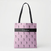 Damegolfer Aangepaste Naam Patroon Roze Zwart Tote Bag (Voorkant)