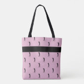 Damegolfer Aangepaste Naam Patroon Roze Zwart Tote Bag (Achterkant)