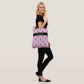 Damegolfer Aangepaste Naam Patroon Roze Zwart Tote Bag (Op model)