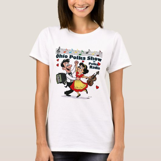 Dames 0-H-I-0 Polka's T-shirt (Voorkant)