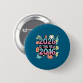 Dames 2016 Retro Nostalgie V Ronde Button 5,7 Cm (Voorkant /achterkant)
