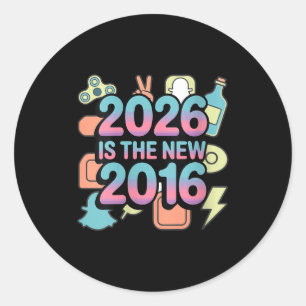 Dames 2016 Retro Nostalgie V Ronde Sticker