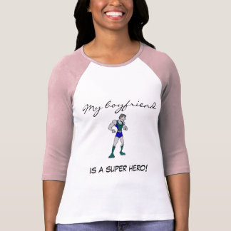 Dames 3/4 Mijn vriend is een Super Hero! IJzer T-shirt