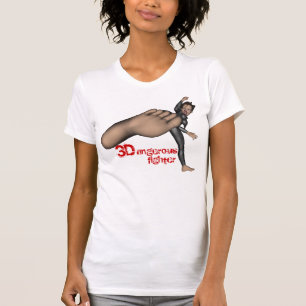 Dames 3D Dangerous Fighter Petite T-Shirt