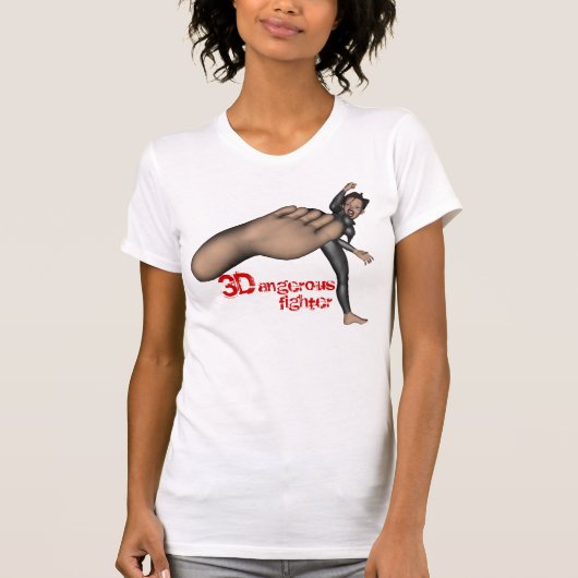 Dames 3D Dangerous Fighter Petite T-Shirt (Voorkant)