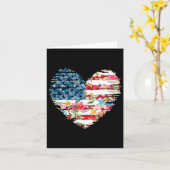 Dames 4 juli T-shirt Amerikaanse vlag bloem hart Kaart (Gele Bloem)