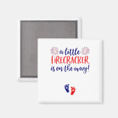 Dames 4 juli zwangerschapsaankondiging T-shirt Co Magneet (Voorkant / Achterkant)