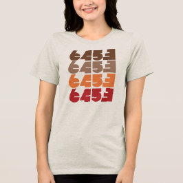 Dames 6453 gedempte blok grafische tee Tri-Blend shirt