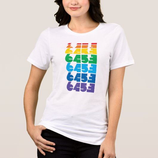 Dames 6453 Multi-kleur blok tee Tri-Blend Shirt (Voorkant)