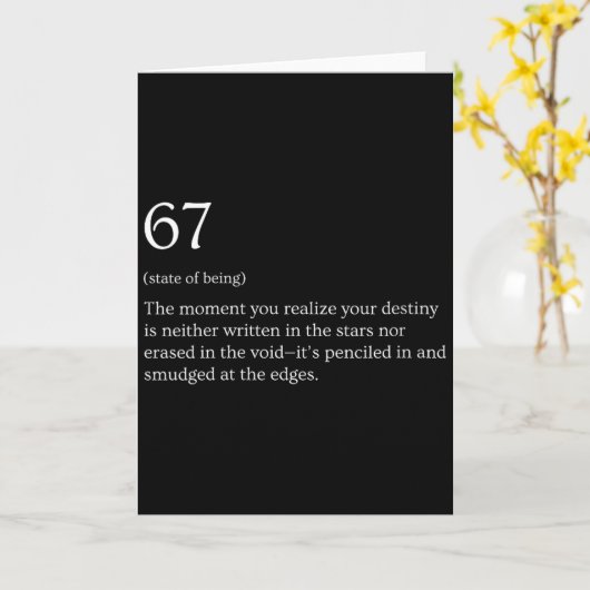 Dames 67 Definitie Meme V-hals Kaart (Gele Bloem)