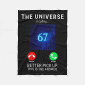 Dames 67 Meme Het Universum Roept V-hals Fleece Deken (Voorkant)