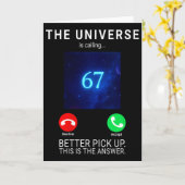 Dames 67 Meme Het Universum Roept V-neck  Kaart (Gele Bloem)