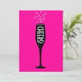 Dames 75e verjaardag uitnodiging - Cheers! Hot Mam (Staand voorkant)