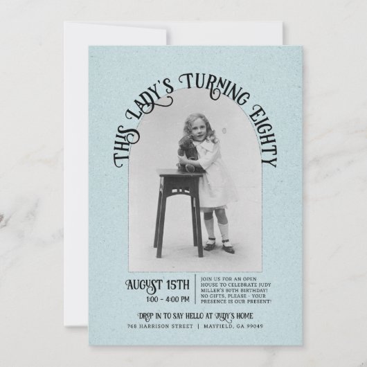 Dames 80e verjaardag Open Huis Kaart (Voorkant)