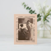 Dames aan piano en zingend Victoriaans Briefkaart (Staand voorkant)