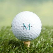Dames Aangepaste Blauwgroen Naam Monogram Golfballen (Insitu Shirt)