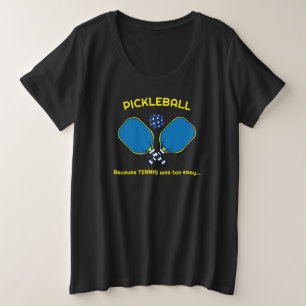 Dames Aangepaste tekst (voor en achter) Pickleball Grote Maat T-shirt