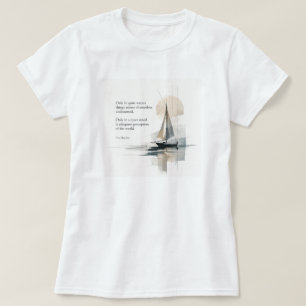 Dames Abstract Zeilboot Citaat T-Shirt – Kalme Wat