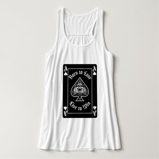 Dames Ace of Spades Zwarte Speelkaart Tshirt (Design voorkant)