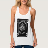 Dames Ace of Spades Zwarte Speelkaart Tshirt (Voorkant)