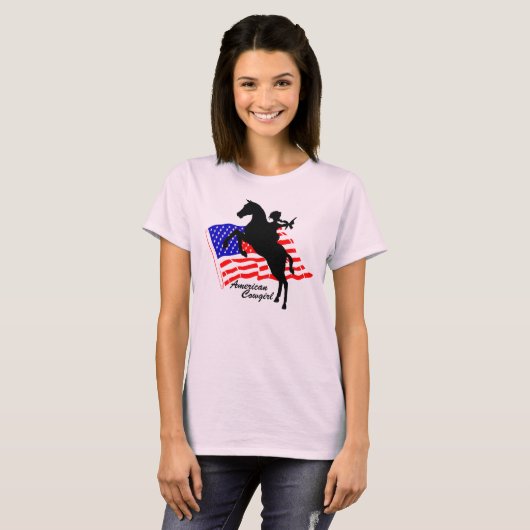 Dames-Amerikaanse Cowgirl Baby Doll T-Shirt (Voorkant volledig)