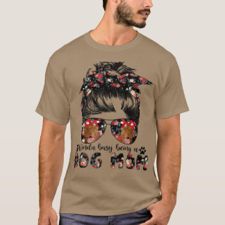 Dames Amerikaanse Pit Bull Dog Moeder Rommelige Kn T-shirt