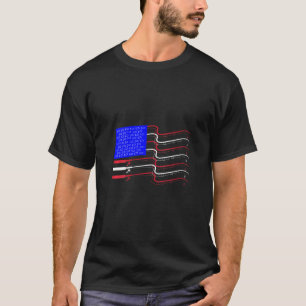 Dames Amerikaanse Vlag Vissen Hengels Cool Usa T-s T-shirt