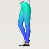 Dames Aqua Blue Volledige Lengte Leggings (Links)
