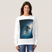 Dames Astronaut Galaxy Grafische Trui (Voorkant volledig)