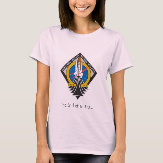 Dames Atlantis STS-135 "Einde van een tijdperk" Ba T-shirt (Voorkant)