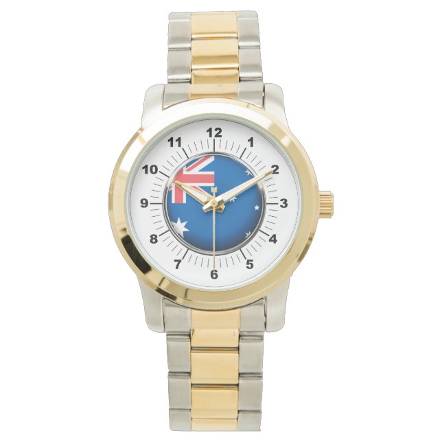 Dames Australië Vlag Oversized Twee-Tons Horloge (Voorkant)