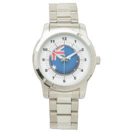 Dames Australië Vlag Oversized Zilveren Horloge