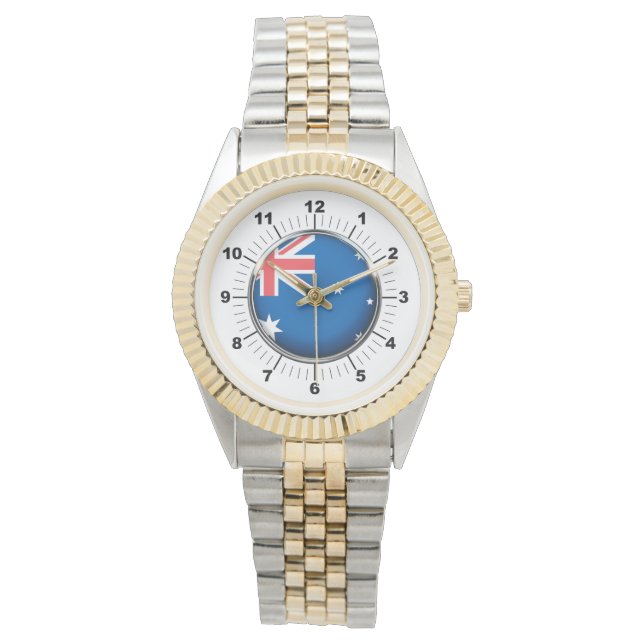 Dames Australië Vlag Twee-Tone Horloge (Voorkant)