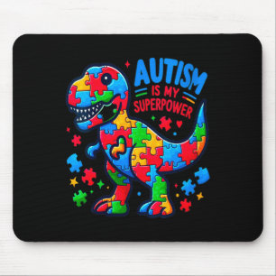 Dames Autisme - Dinosaur - Puzzel - Boog - Autisme Muismat