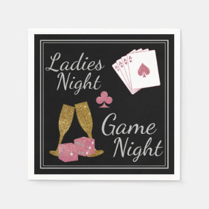 Dames Avond Spel Avond Goud en Roze Glitters Servet
