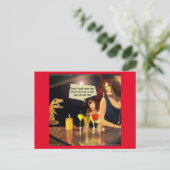 Dames Avondje Grappige T-Rex Scène Briefkaart (Staand voorkant)