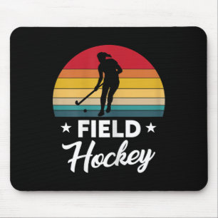 Dames Awesome Field Hockey Speler Silhouet Outfit Muismat