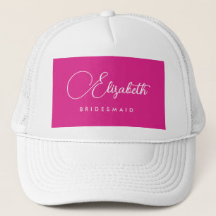 Dames Bachelorette Party Bruidsmeisje Naam Roze Trucker Pet