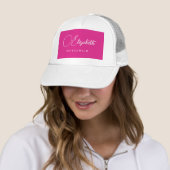 Dames Bachelorette Party Bruidsmeisje Naam Roze Trucker Pet (In situ)