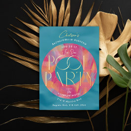 Dames Bachelorette Weekend Zwembad Party Folie Uitnodiging