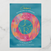 Dames Bachelorette Weekend Zwembad Party Folie Uitnodiging (Voorkant)