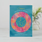 Dames Bachelorette Weekend Zwembad Party Folie Uitnodiging (Staand Voorkant)