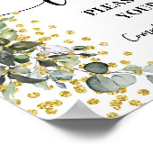 Dames Badkamer Bruiloft Receptie Eucalyptus Goud Poster (Hoek)