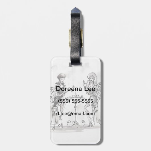 Dames Bagagelabel (Achterkant verticaal)